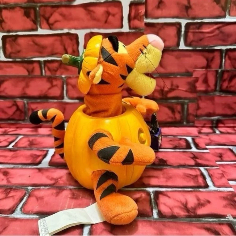 Disney Gemmy Tigger in Halloween pumpkin animated sings